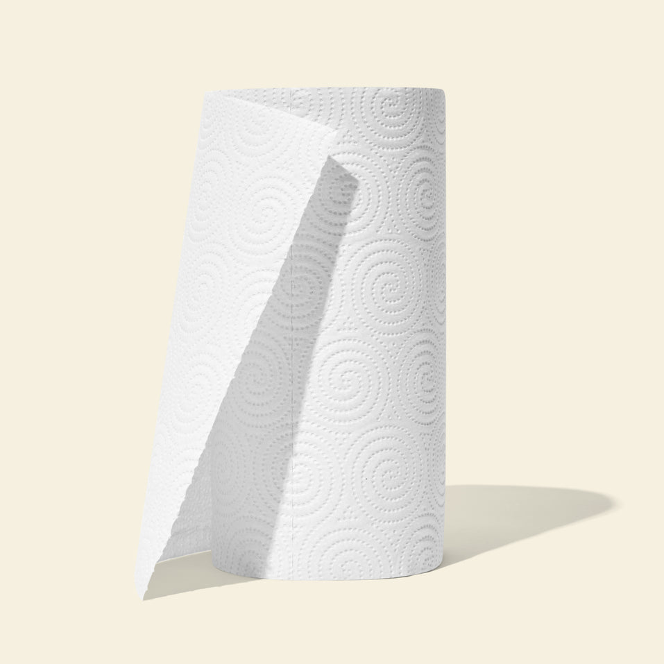 Single roll of unwrapped Who Gives a Crap kitchen roll