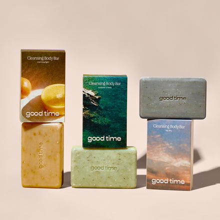 Three refreshing bar soaps in a variety of colors and fragrances