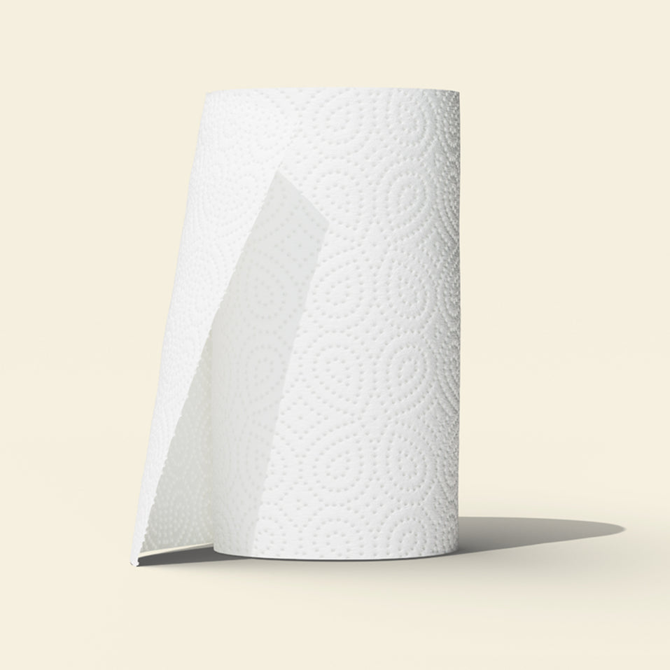 Single roll of unwrapped Who Gives a Crap paper towel