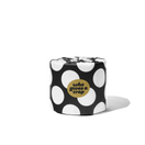 Single roll of Who Gives a Crap bamboo toilet paper wrapped in back and white pattern packaging