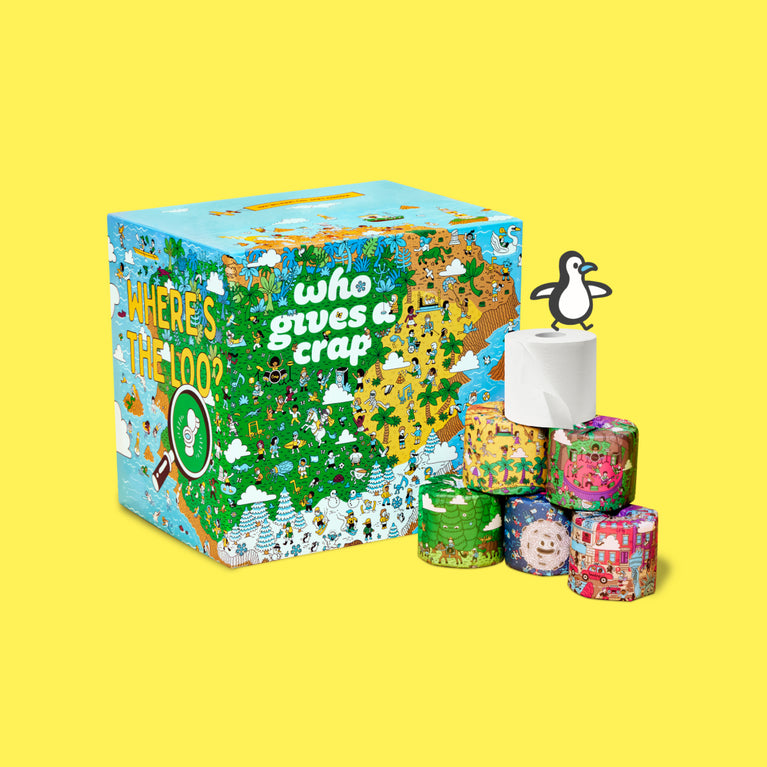 Box of Who Gives a Crap toilet paper